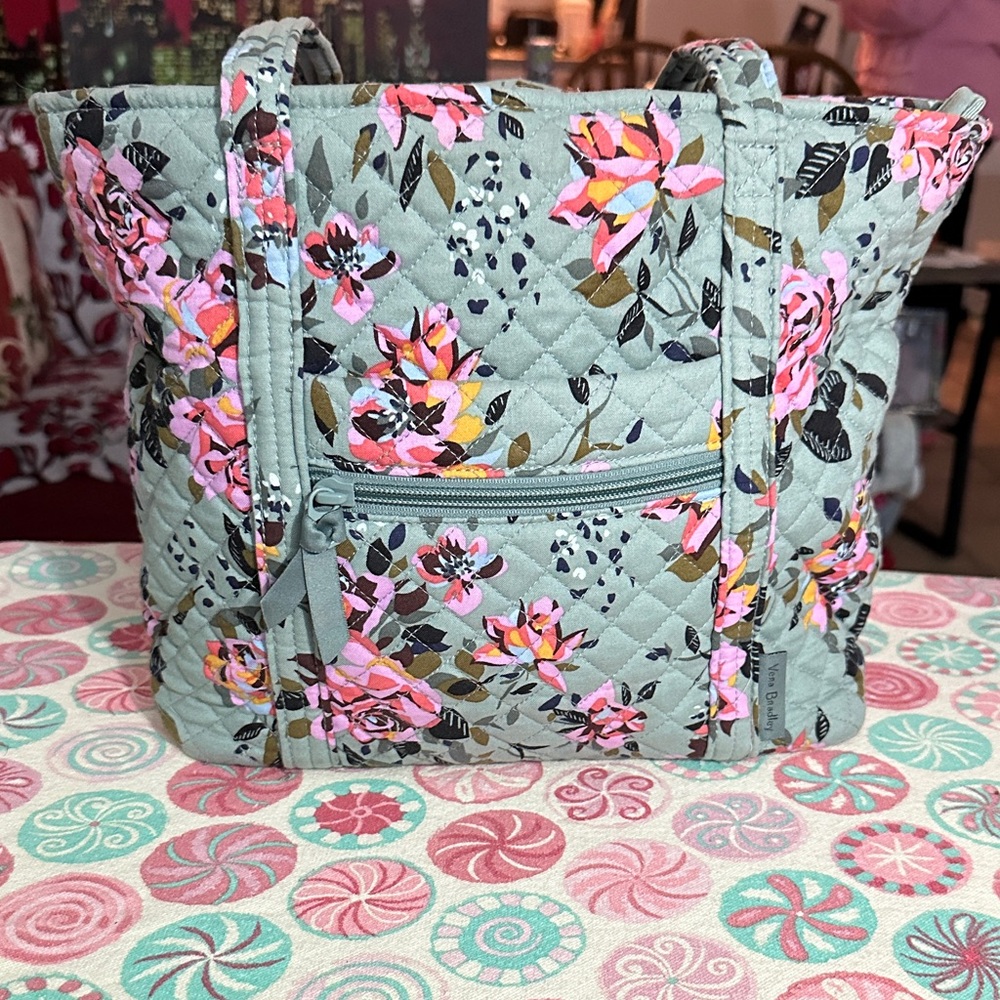 Vera Bradley Pink and Gray Floral Tote